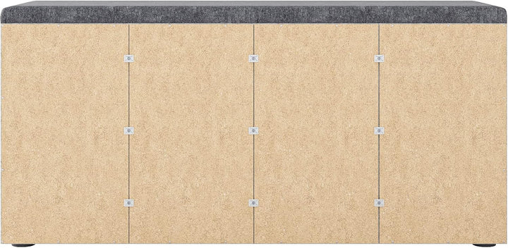 KOMTO Schuhbank mit Sitzfläche - Schuhregal Beton 104 x 50 x 30 cm Schuhschrank mit Sitzbank Flur Ba