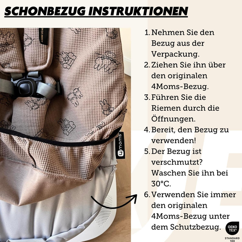 Ukje Liner Schwingbezug kompatibel mit 4moms MamaRoo 5, Multi-Motion Baby Schaukel, Baby Schaukelbez