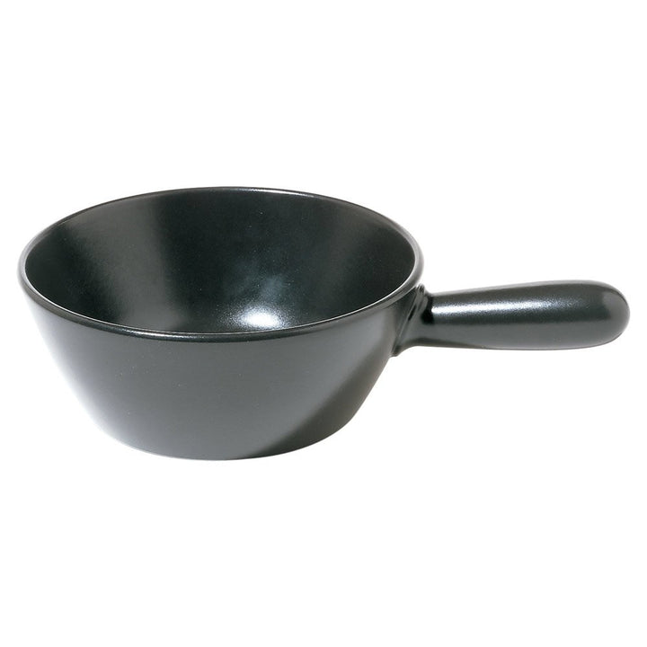 Alessi Mami Fondue Topf für Käse aus Keramik schwarz, Edelstahl, 24 cm