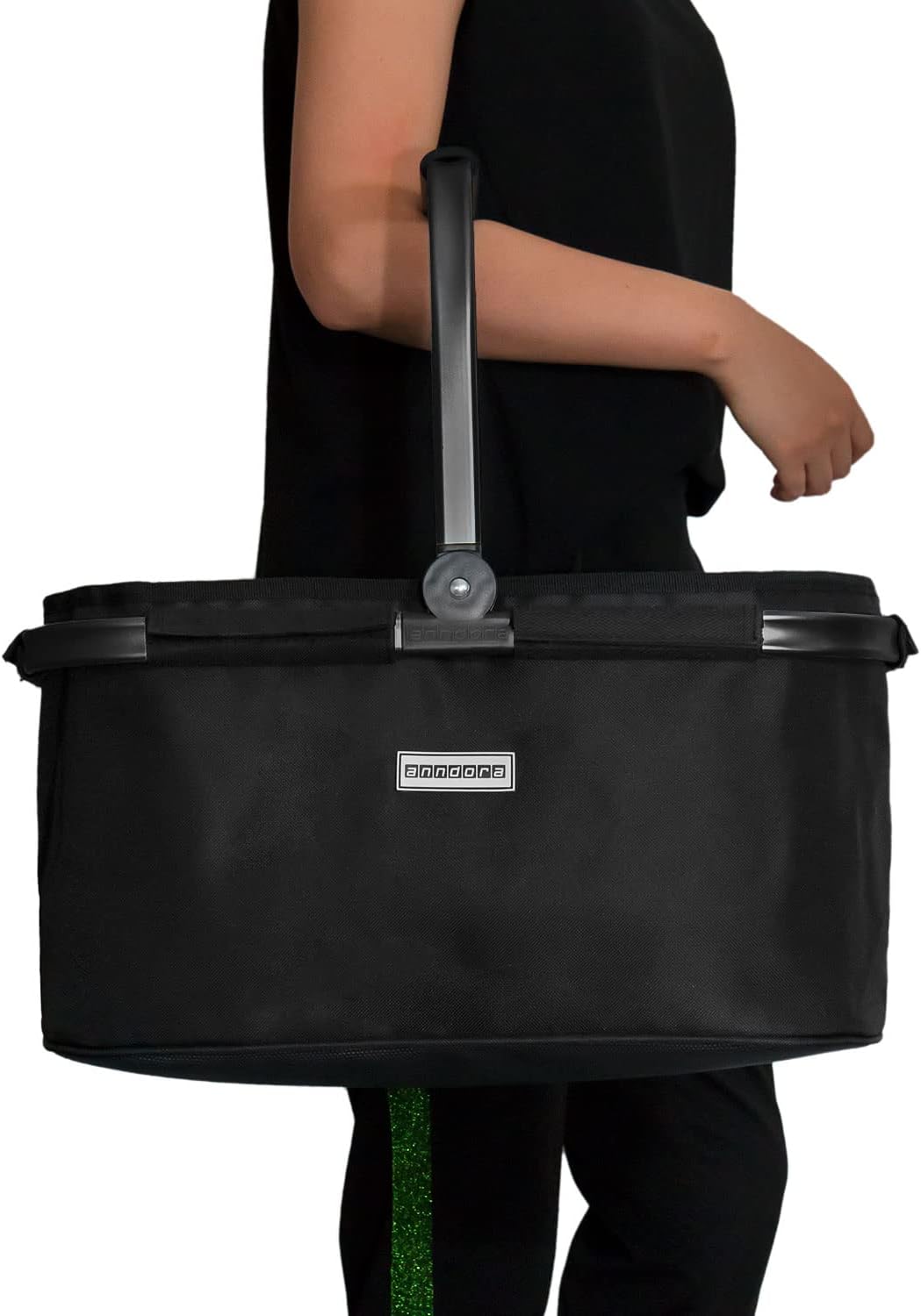 anndora Einkaufskorb FULL BLACK 22 Liter Picknickkorb - Schwarz