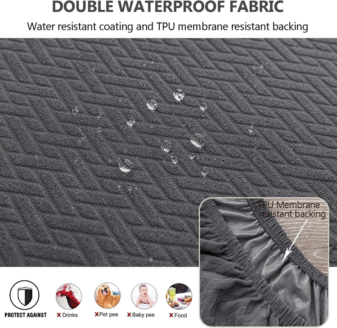 KELUINA Diamantgitter Jacquard wasserdichte Stuhl Sitzbezüge für Esszimmer Stretch Stuhl Sitzkissen