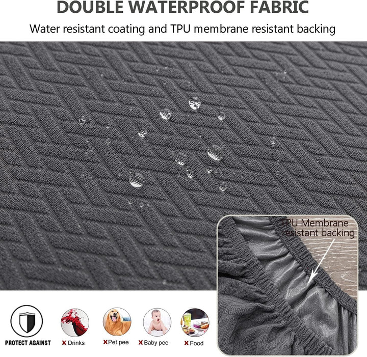 KELUINA Diamantgitter Jacquard wasserdichte Stuhl Sitzbezüge für Esszimmer Stretch Stuhl Sitzkissen
