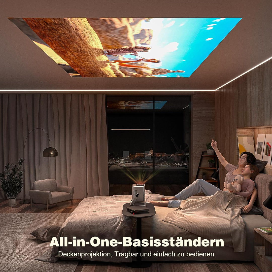【Netflix Offiziell & Dolby Audio】 Smart Beamer, Autofokus/Trapezkorrektur 4K Unterstützt, VOPLLS 250