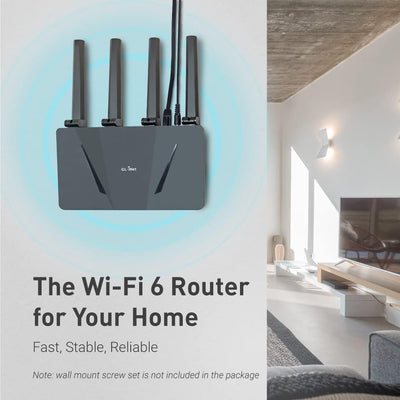 GL.iNet GL-AX1800(Flint) WiFi 6 Router - Dual Band Gigabit Wireless Internet Router | 5 x 1G Etherne