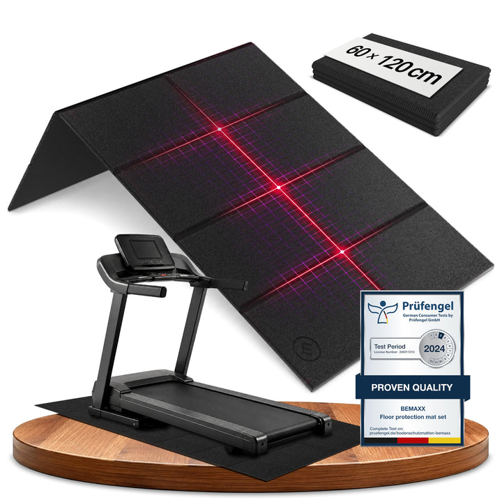 bemaxx Bodenschutzmatte Fitness PVC - für Fitnessgeräte Sportgeräte Laufbandmatte rutschfest, Unterl