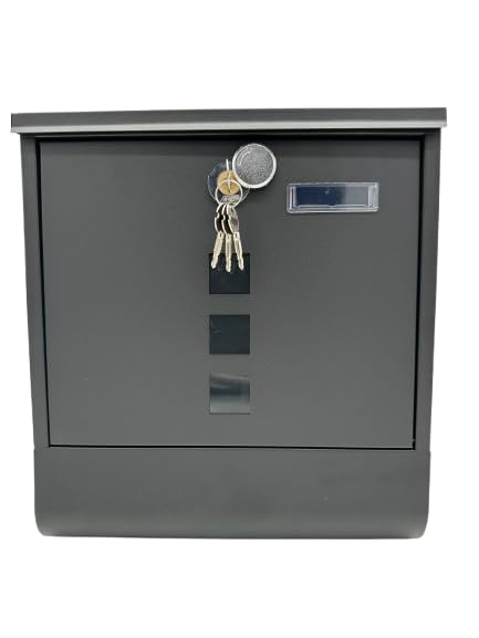 Briefkasten, Postkasten Zeitungsfach, Schloss mit Kupfer-Schliesszylinder+drehbarer Abdeckung, 4 Sch