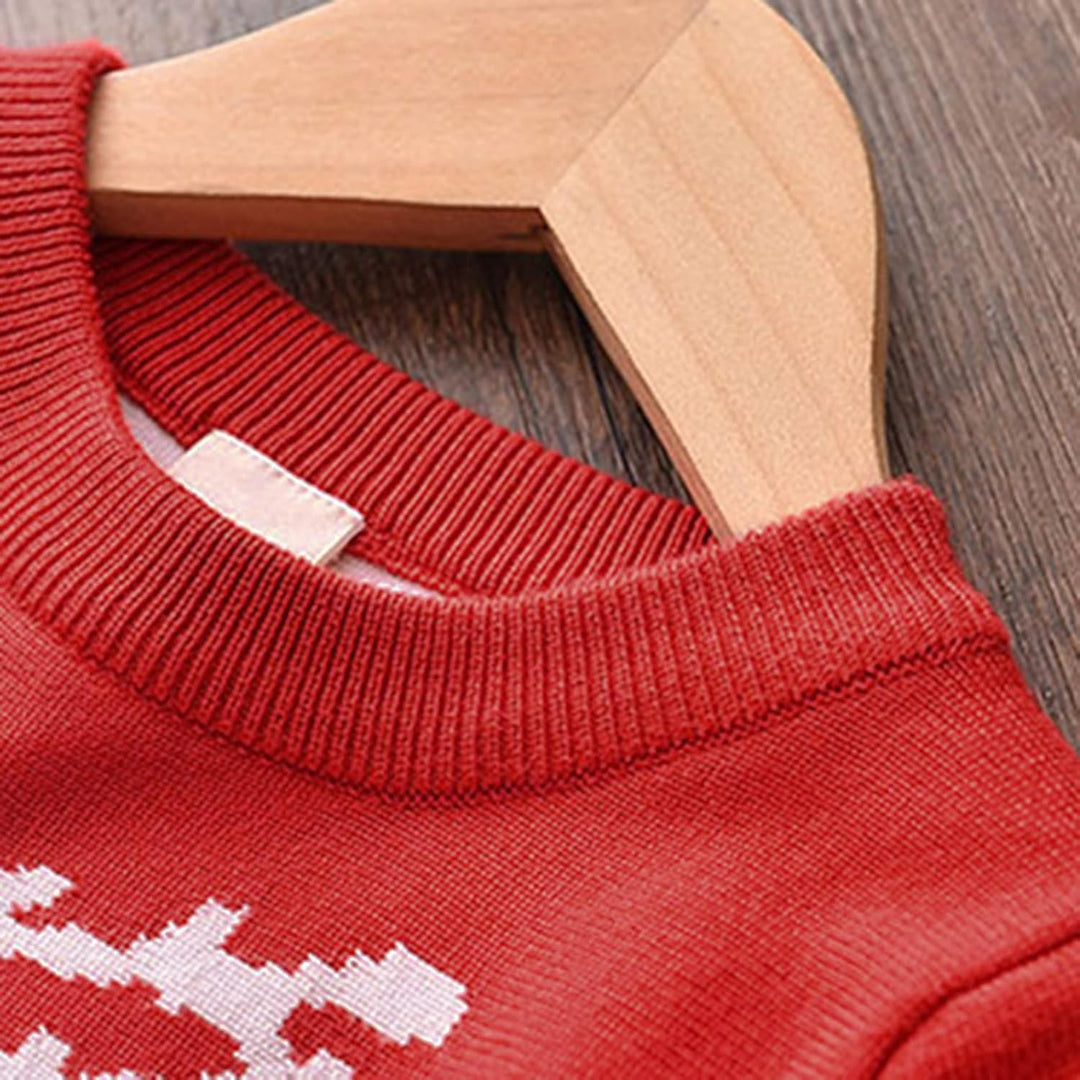 Weihnachtskleid Für Kinder, Strickkleid Weihnachten Mädchen, Pulloverkleid Rundhals Langarm Rentier