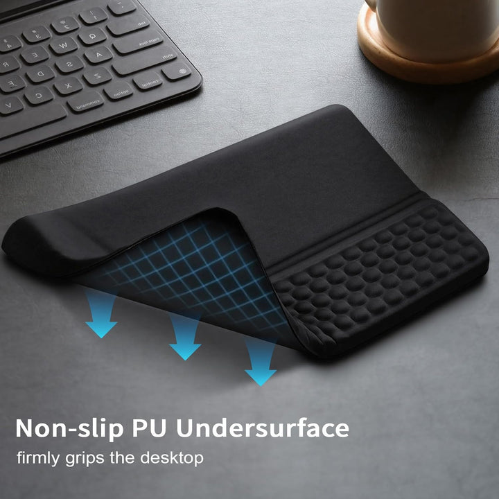 2-in-1 Ergonomische Tastatur Handauflage, Handballenauflage Tastatur mit Weichem Memory-Schaum, Ruts