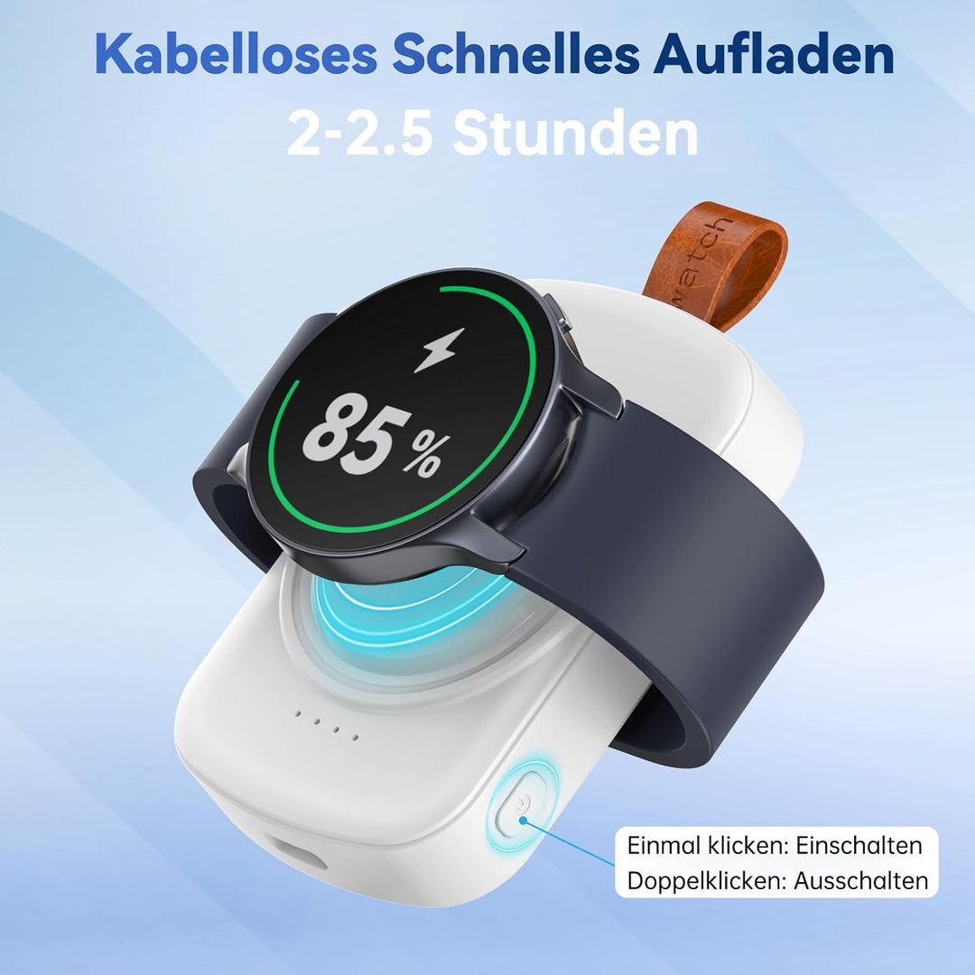 Ladegerät für Samsung Galaxy Watch,1800 mAh tragbares Ladegerät für Samsung Galaxy Watch 8/8 Classic