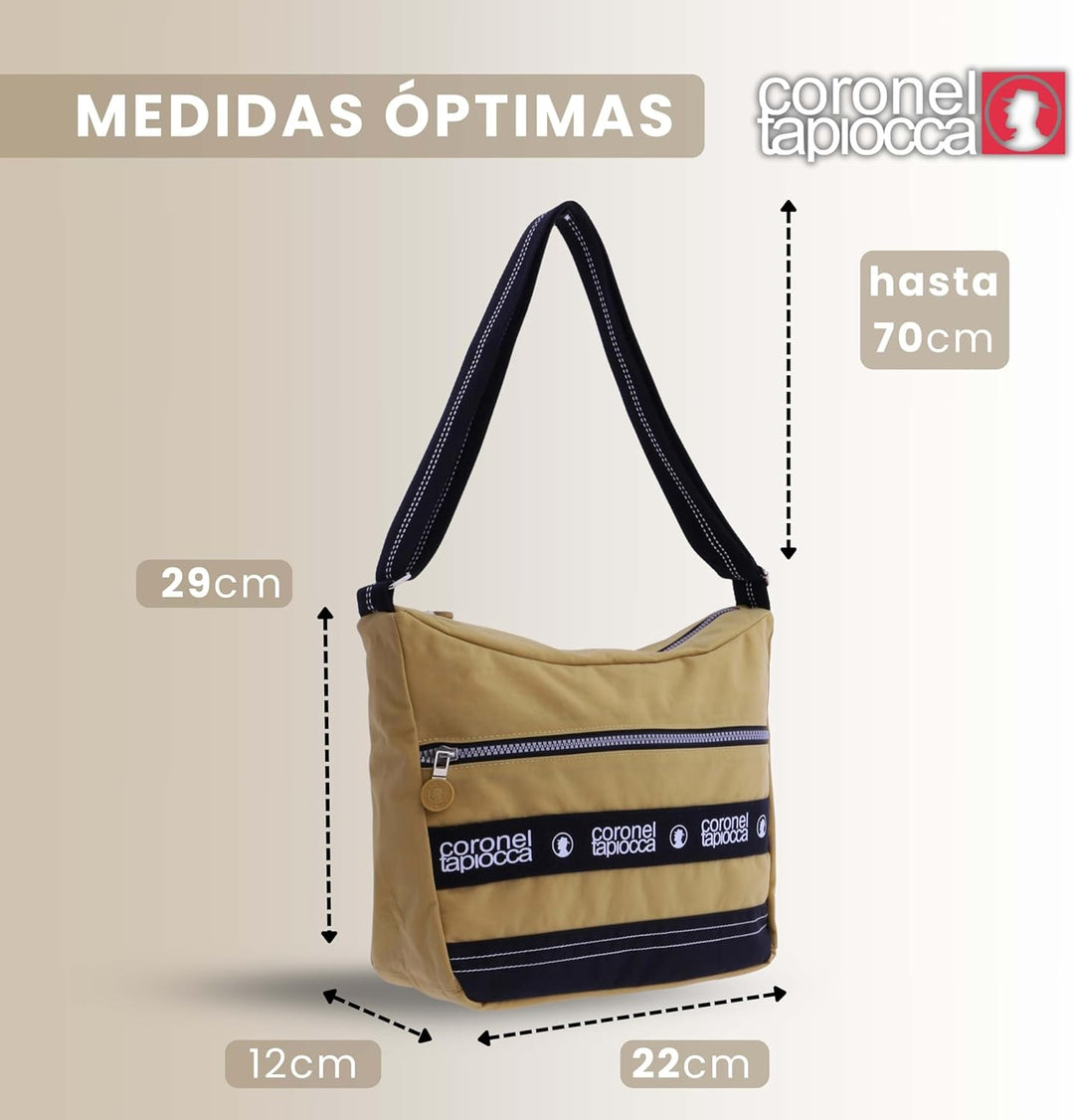 CORONEL TAPIOCCA Damen Umhängetasche Schultertasche Schulterriemen Reissverschluss Handtasche Crossb