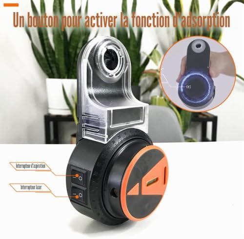 Universal Bohrstaubauffangbehälter mit Lithium-Batterie, Multifunktional, ABS, Schwarz-Orange, 500mA