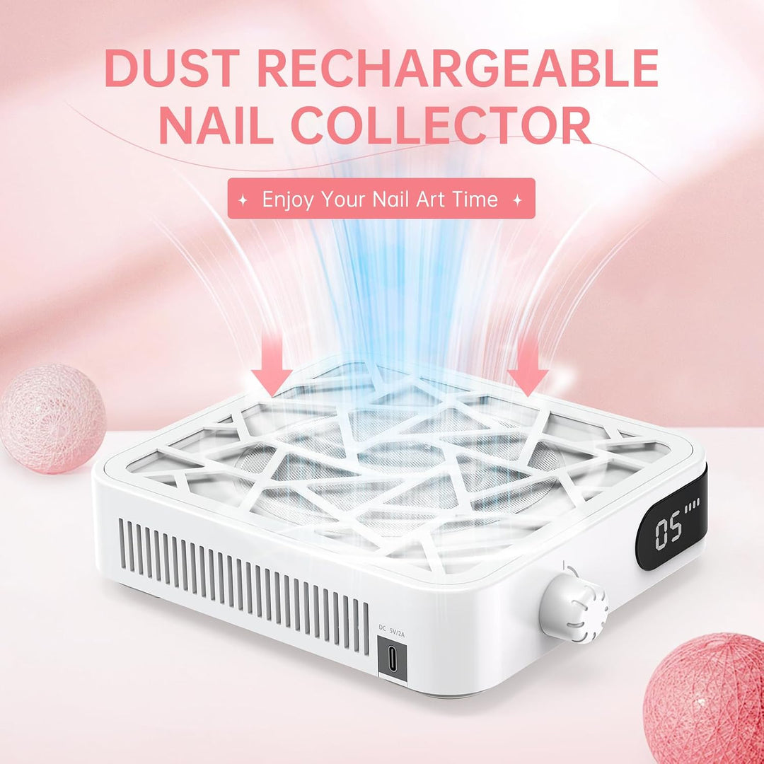 Pocket Nagelstaubsauger, 5500RPM Leistungsstarke Staubabsaugung Nägel für Maniküre, Akku-Nagelschlei