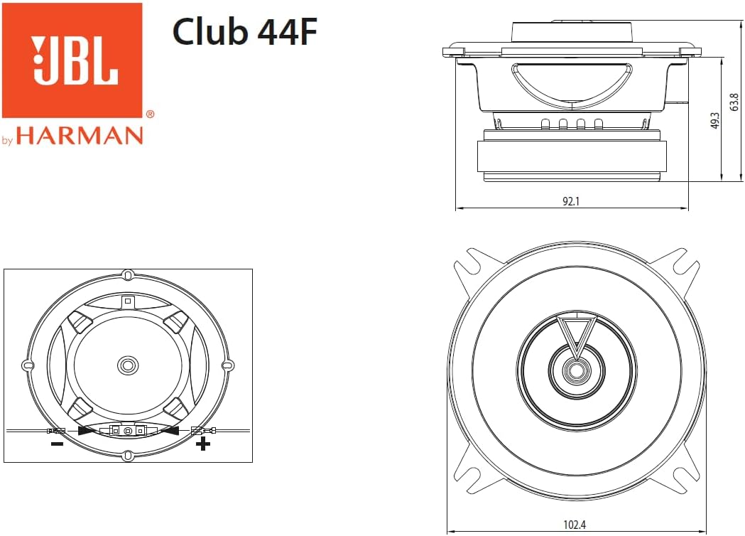 JBL Club Gen3 44F 4.0'' (10cm) Lautsprechersatz Koaxial