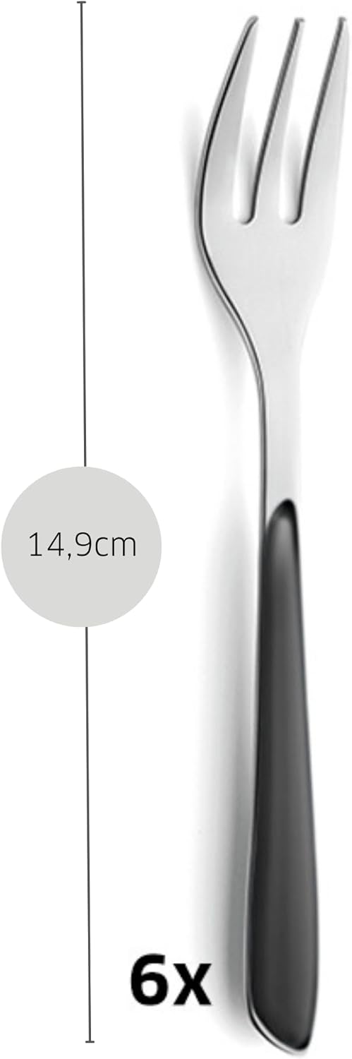 Kuppels Prisma Kuchengabel-Besteck Set aus 18/0 Edelstahl, 6-teilig, für 6 Personen, hochwertige Kun