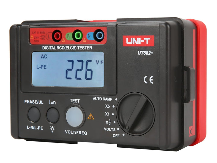 UNI-T UT582+ Digital RCD (ELCB) Tester Auto RAMP Leakage Circuit Breaker Meter mit Mis-Operation Buz