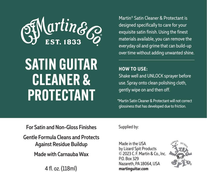 MARTIN SATIN CLEANER Schutzreiniger, ideal zur Reinigung und Pflege von Gitarren mit satinierter Obe