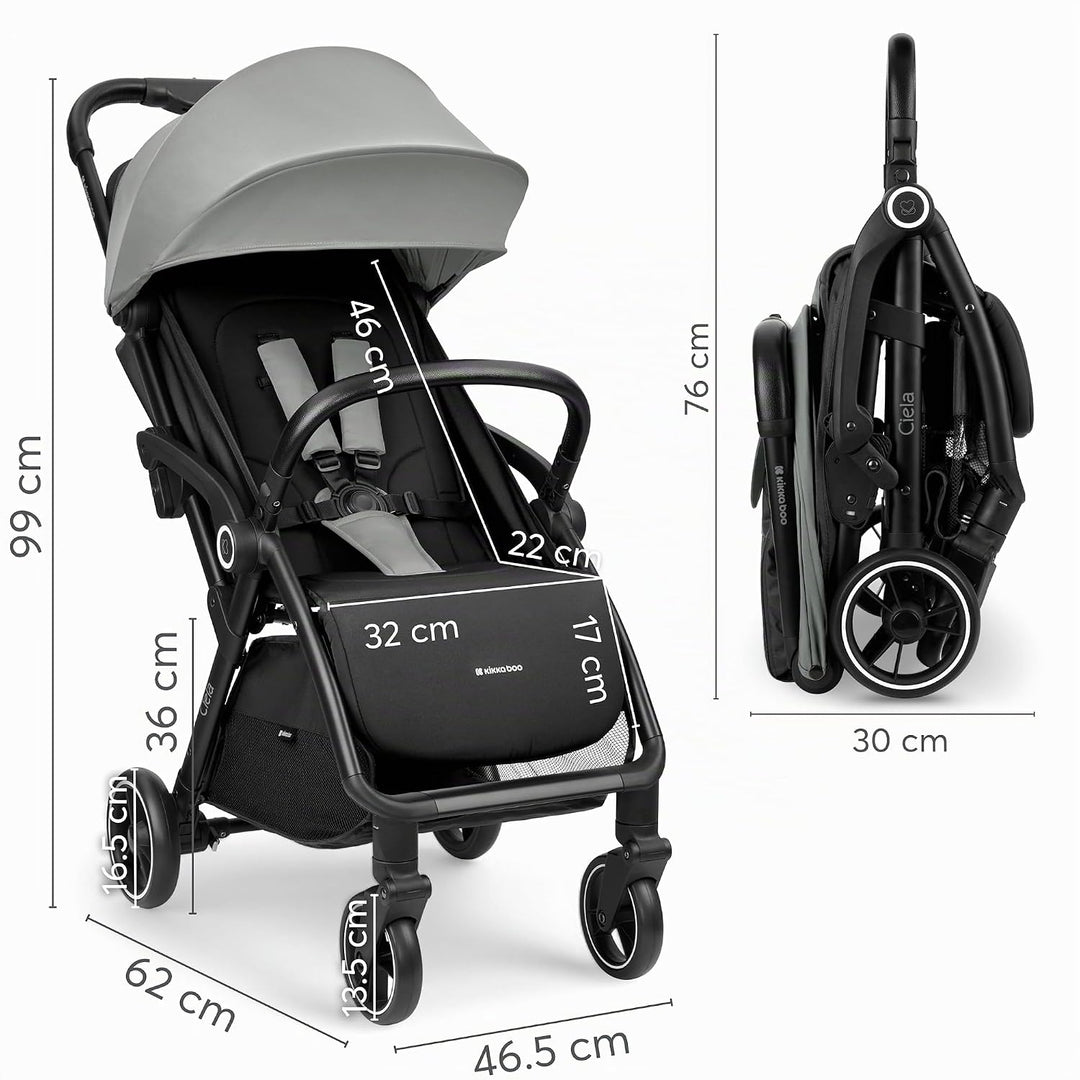KikkaBoo Buggy Kinderwagen Reisebuggy CIELA, Bis 22 kg, Leicht (7,1 kg), One-Hand-Faltbar, Atmungsak