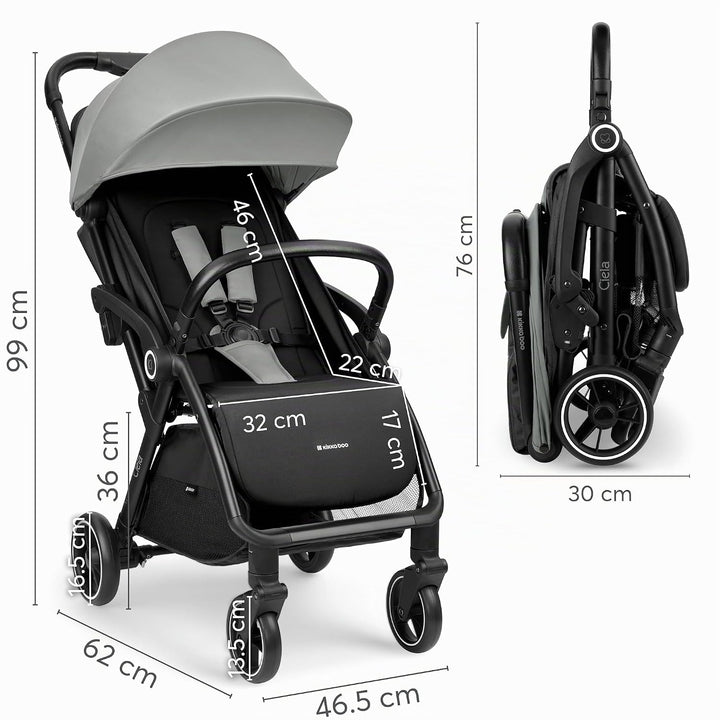 KikkaBoo Buggy Kinderwagen Reisebuggy CIELA, Bis 22 kg, Leicht (7,1 kg), One-Hand-Faltbar, Atmungsak
