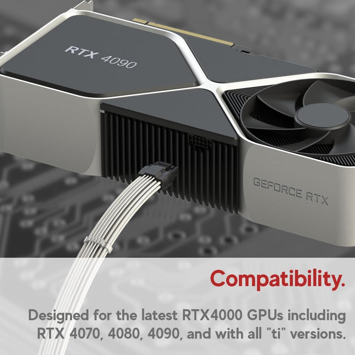 LINKUP - AVA 600W PCIE 5.0 16Pin (12+4) Hochstrom-Netzkabel┃Gepresster & gelöteter Typ 16AWG ummante