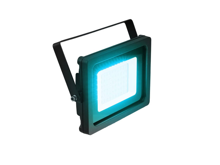 EUROLITE LED IP FL-30 SMD türkis | Wetterfester flacher Aussenstrahler (IP65) mit farbigen LEDs