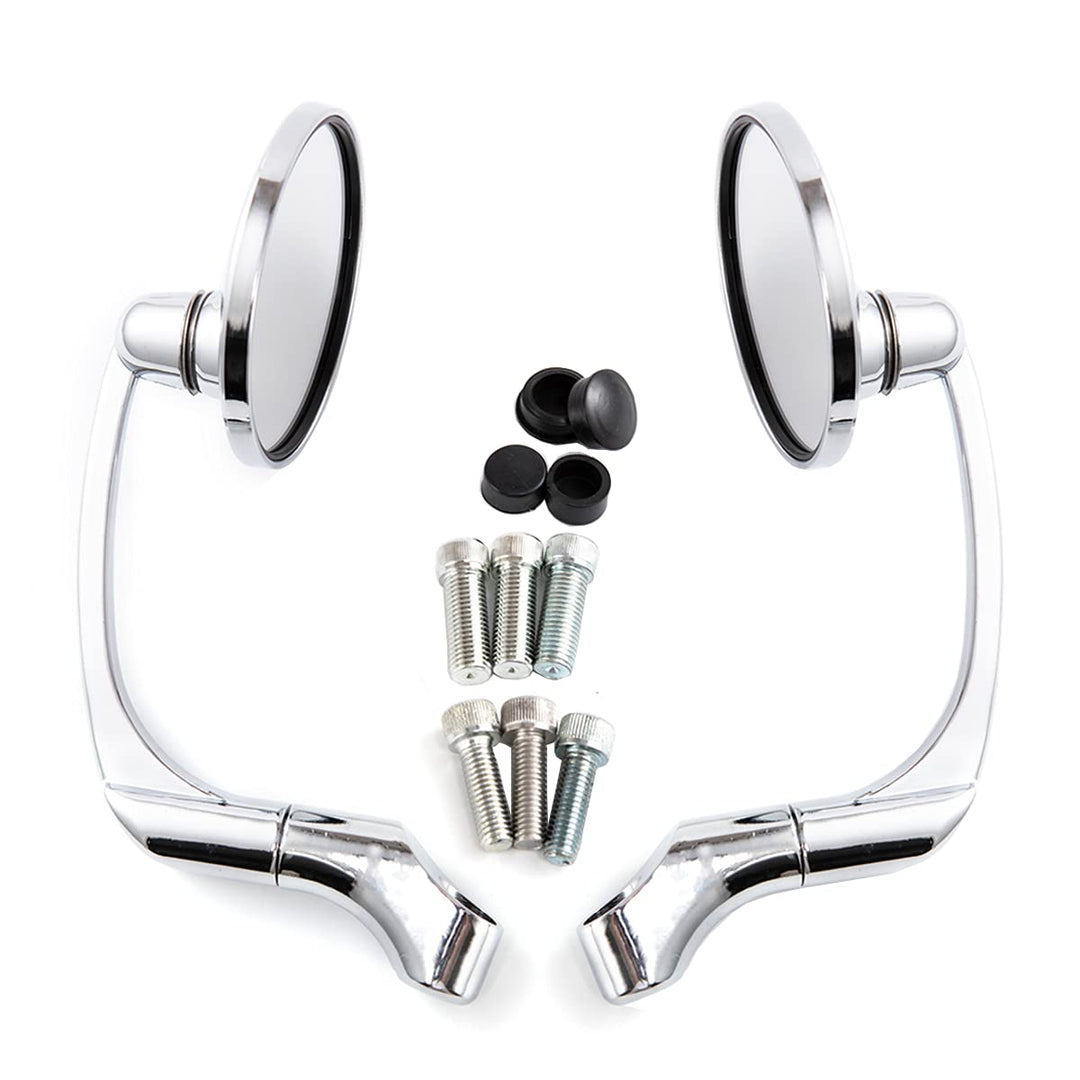Runder Motorrad Seitenspiegel Universal 10mm Motorrad-Rückspiegel für Cafe Racer (Silber), Silber