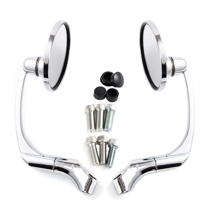 Runder Motorrad Seitenspiegel Universal 10mm Motorrad-Rückspiegel für Cafe Racer (Silber), Silber