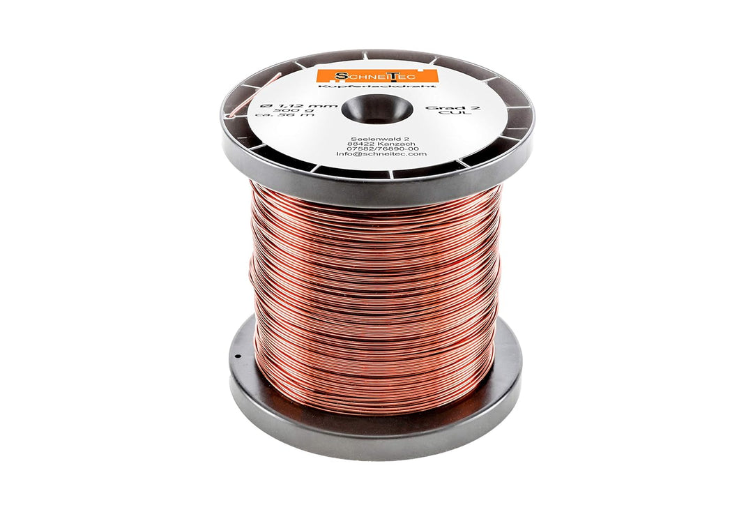 Kupferlackdraht W210 Ø 1,12 mm 500 g CU Lackdraht Grad 2 CUL Kupferdraht Gewicht 500 Gramm Durchmess