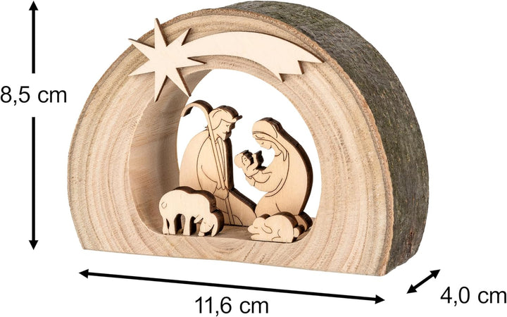 MaMeMi Mini-Krippe aus Holz: Must-Have für Weihnachten [ca 8 cm] TISCHKRIPPE aus Südtirol, echte Han