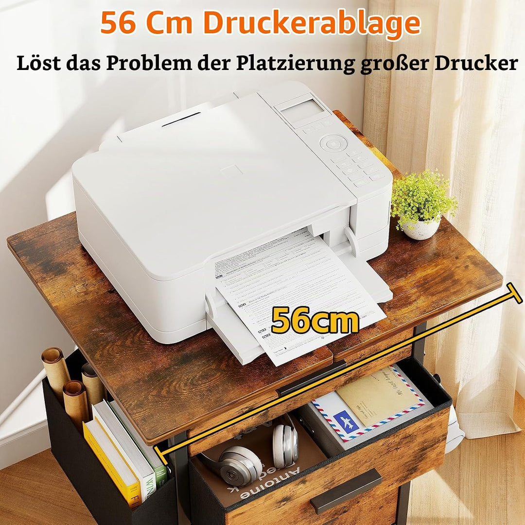 Rollcontainer, Aktenschrank, mit 3 Schubladen und Rollen, für Dokumente in DIN A4, Letter-Format, Dr