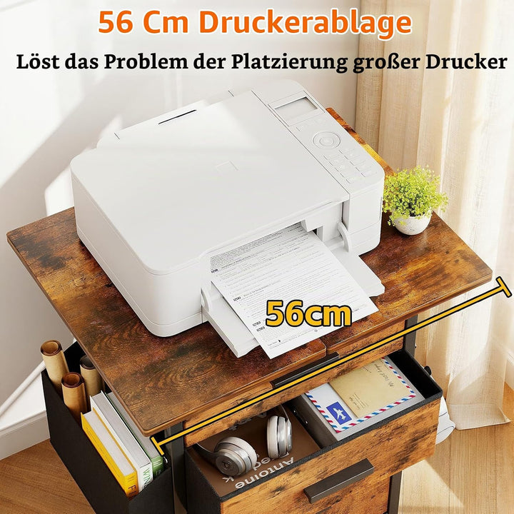 Rollcontainer, Aktenschrank, mit 3 Schubladen und Rollen, für Dokumente in DIN A4, Letter-Format, Dr