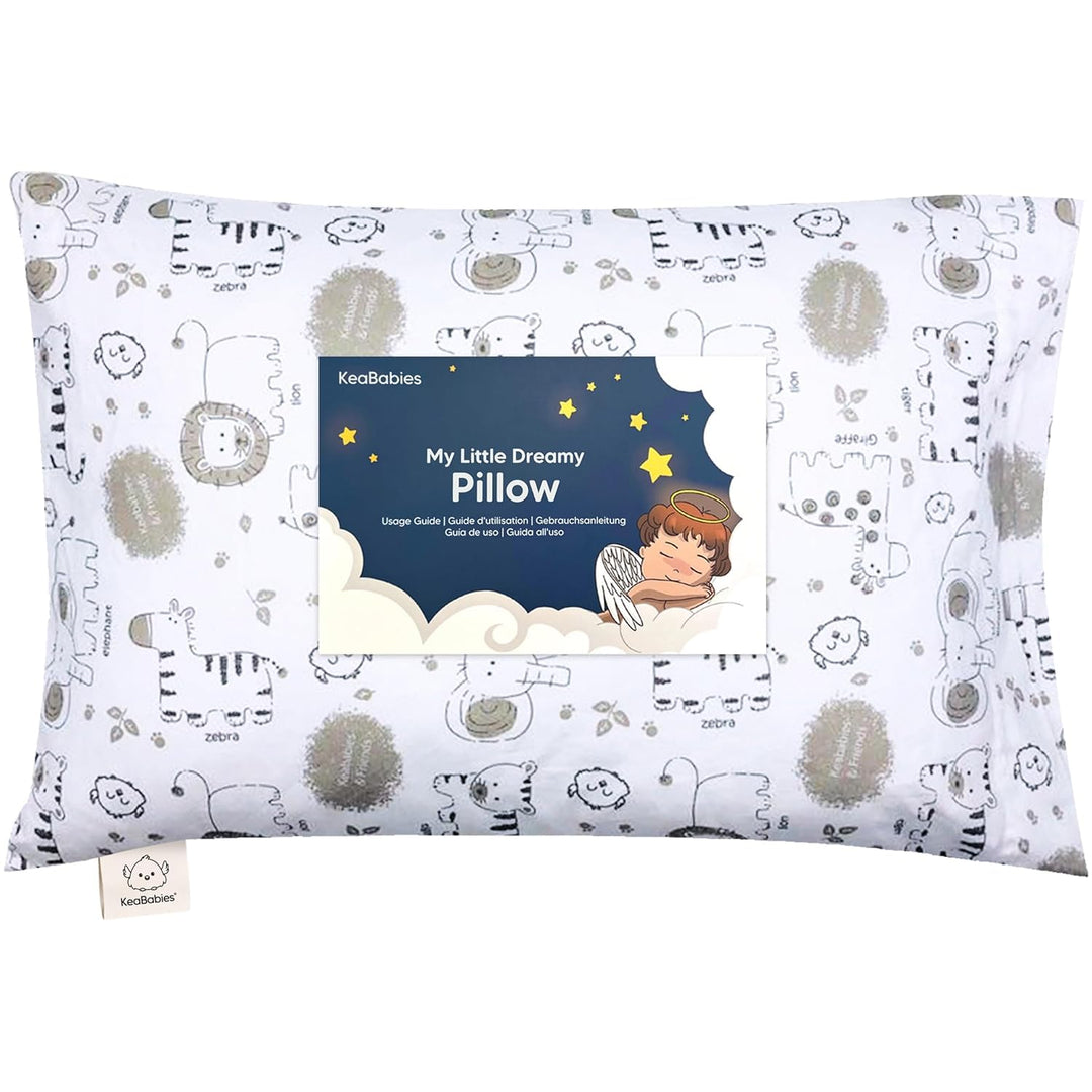 Kopfkissen Kleinkind mit Kissenbezug - Weich Bio Baumwolle Kissen Kinder zum Schlafen - Waschbar Kle