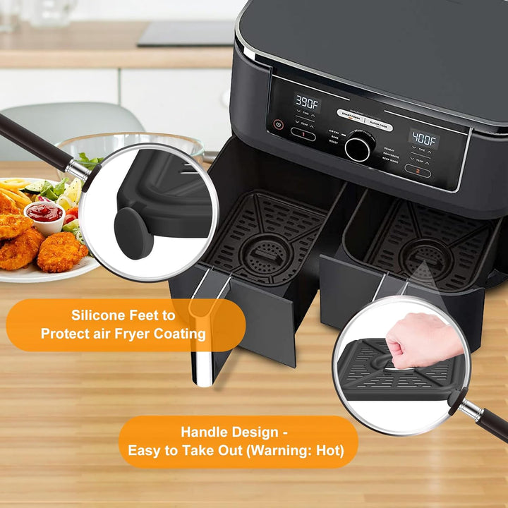 Luftfräter Grillplatte für Ninja Foodi AF500UK 10.4L 7 in 1 AF400UK 9.5L 6 in 1 DualZone 2 Schublade