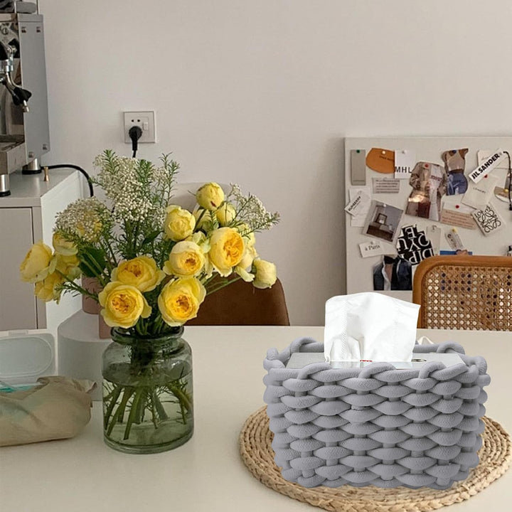 JAONLD 2 Stück Burr Basket 20 x 15 x 12 cm Häkelkorb Quadrat Aufbewahrungskorb Klein Organizer Korb