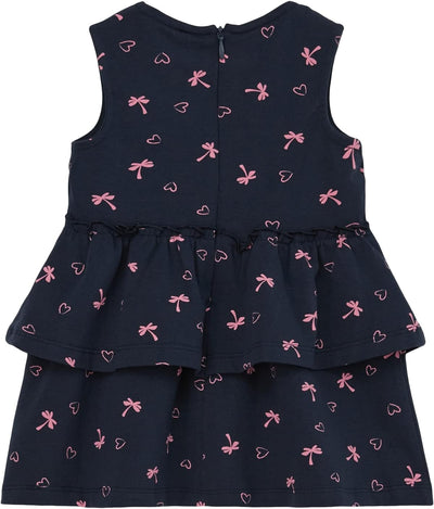 s.Oliver Junior Baby Girls 2130669 Stufenkleid mit Volants und Print, blau 59A1, 74