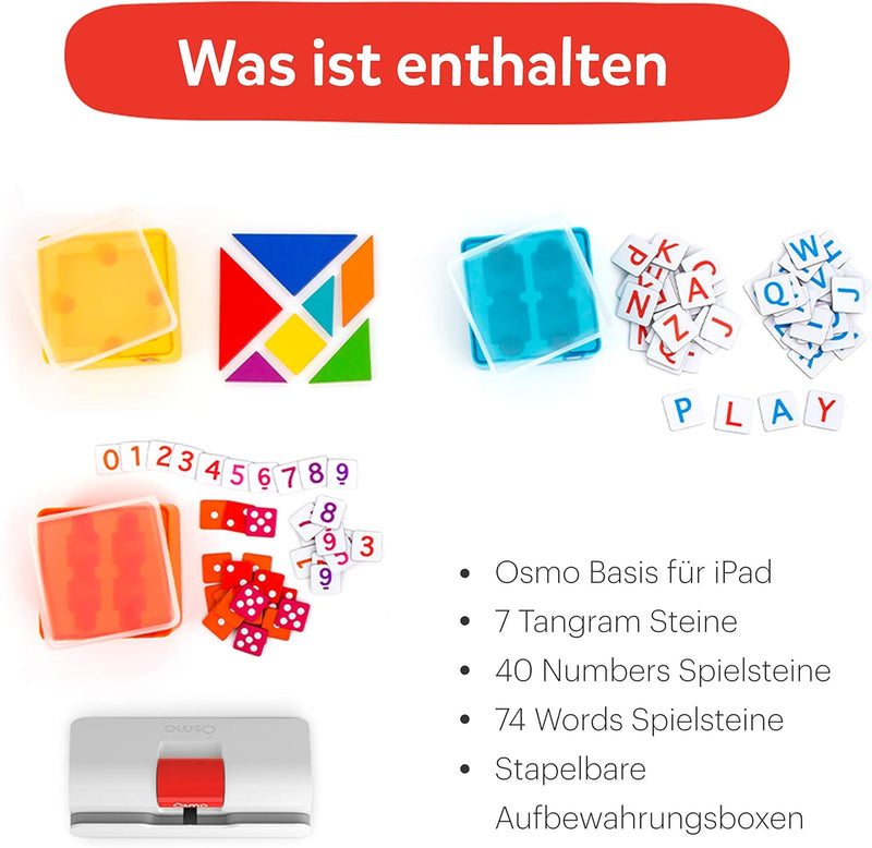 Osmo - Genius Starter Kit - 5 interaktive Lernspiele - Alter 6-10 Jahre - Mathematik, Rechtschreibun