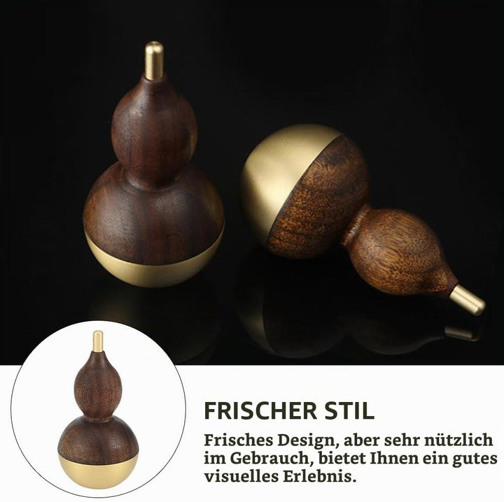 BESPORTBLE Wu Lou Feng Shui Skulptur Messing Walnussholz Stehauffigur Glücksbringer Chinesische Glüc