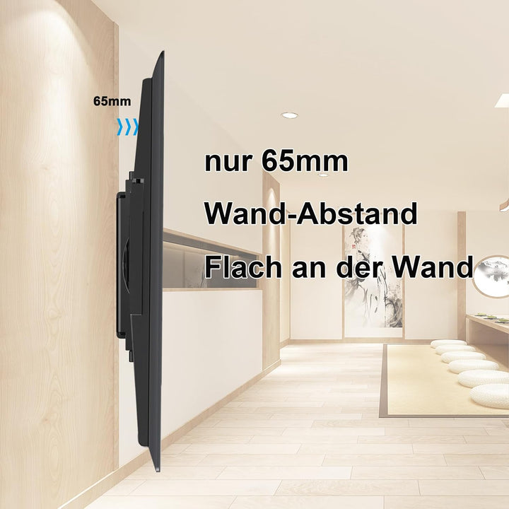 JXMTSPW TV Wandhalterung Neigbare für 42-85 Zoll, Universal TV Halterung LCD LED OLED Flach Curved T