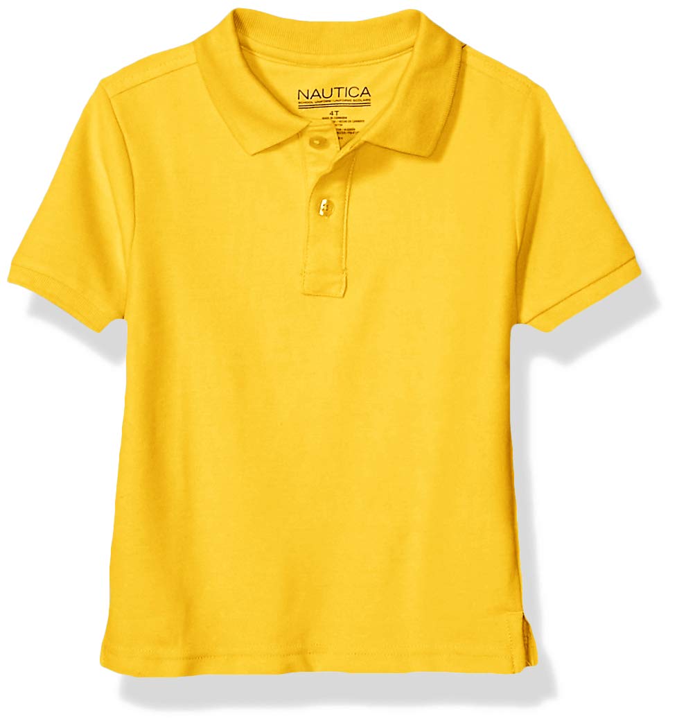 Nautica Jungen School Uniform Short Sleeve Pique Polo Poloshirt, Gold/Gold