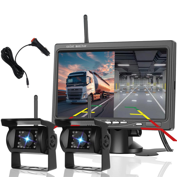 Hikity 1080P Kabellos Dual Rückfahrkamera 7&