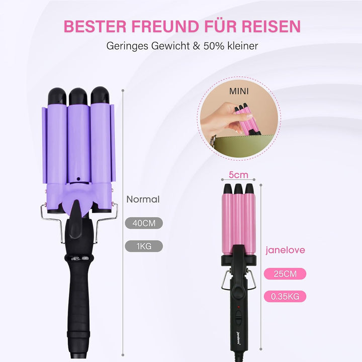 Mini Lockenstab für kurze haare, janelove 13mm beach waves lockenstab kleine locken, 200°C welleneis