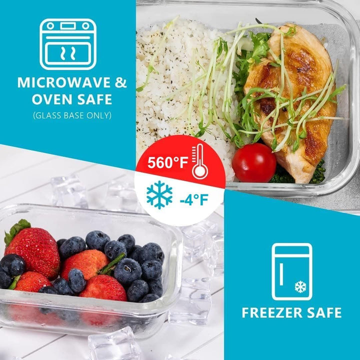 Igluu Meal Prep Glas-Frischhaltedosen mit BPA-freiem Deckel (10er-Pack) – mikrowellen-, ofen-, gefri