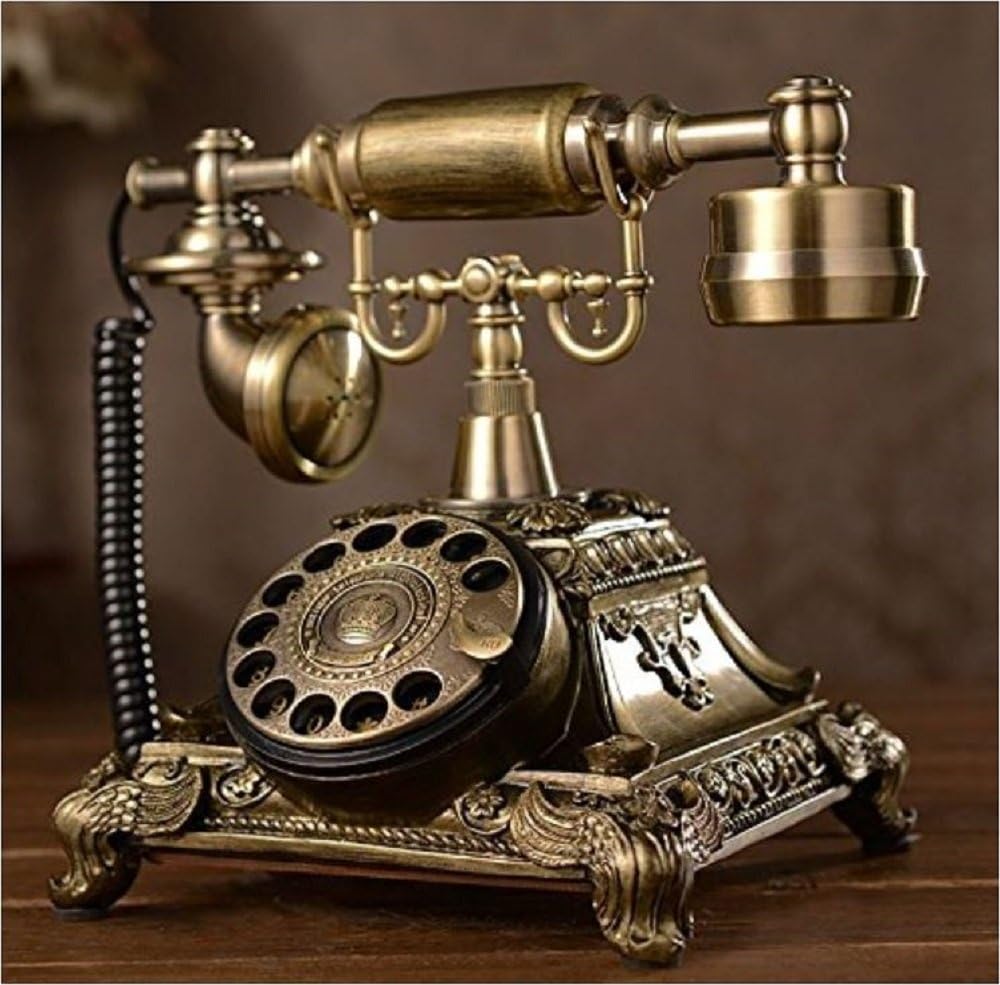 Harz Nachahmung Kupfer Vintage Style Rotary Retro altmodisches Rotary Dial Haus und Büro Telefon Tel
