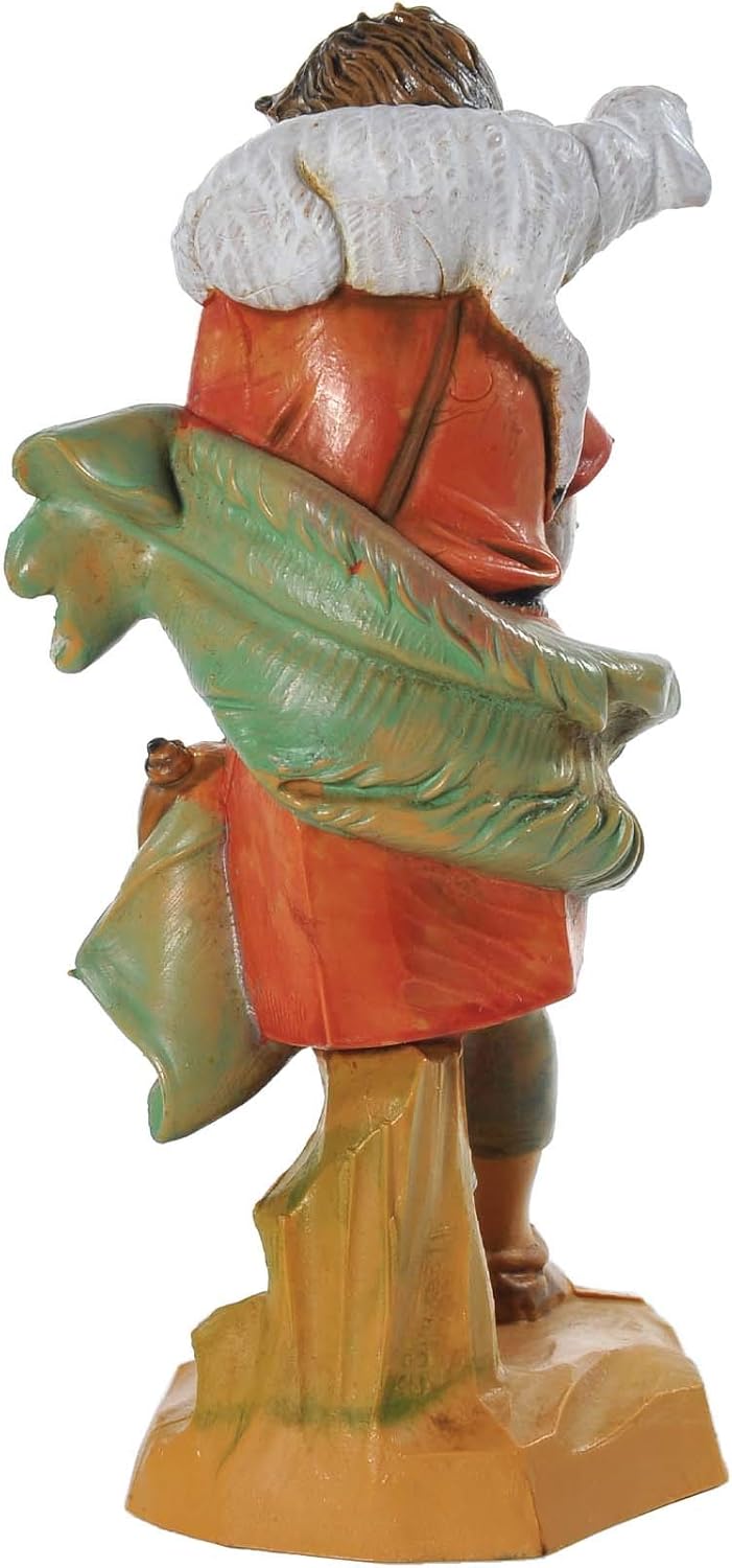 Krippenfigur Hirte mit Schaf (123 V) cm.12 Typ Holz Fontanini