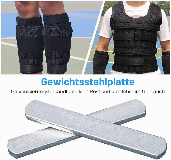 Stahlplatten für Gewichtsweste, Krafttraining Gewichtsplatte Stahlplatte für Weste verstellbar Rundk