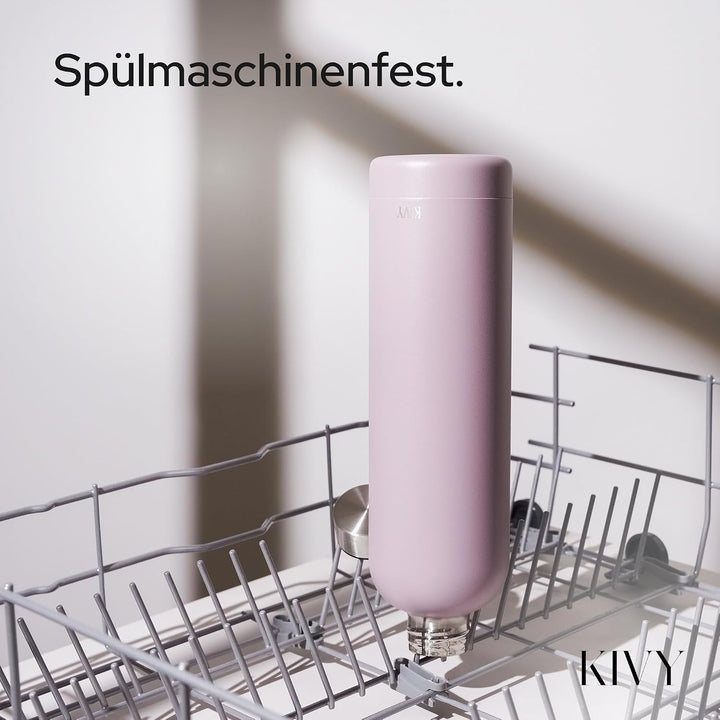 KIVY Edelstahl Trinkflasche 750ml - Auslaufsicher &amp; Kohlensäure geeignet | 24h kalt | 18h Heiss - Th