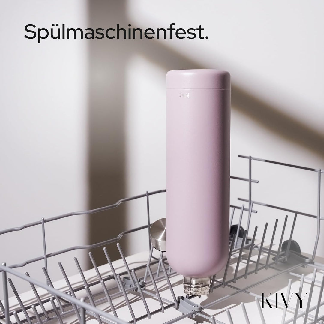 KIVY Edelstahl Trinkflasche 750ml - Auslaufsicher &amp; Kohlensäure geeignet | 24h kalt | 18h Heiss - Th
