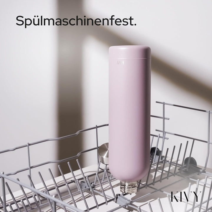 KIVY Edelstahl Trinkflasche 750ml - Auslaufsicher &amp; Kohlensäure geeignet | 24h kalt | 18h Heiss - Th