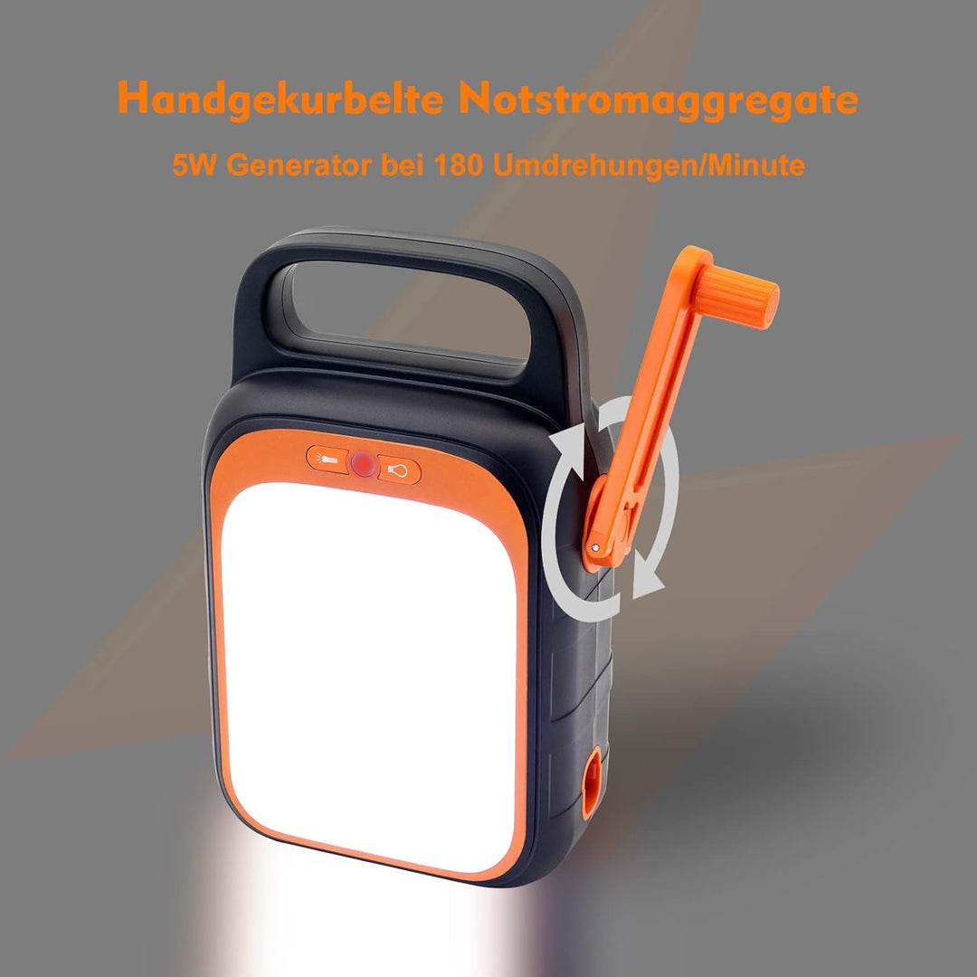 CAPTOK Kurbel Powerbank 22500mAh, Notstrom Akku 18W Schnellladen USB Typ-C, 83.25Wh Stromerzeuger Mi