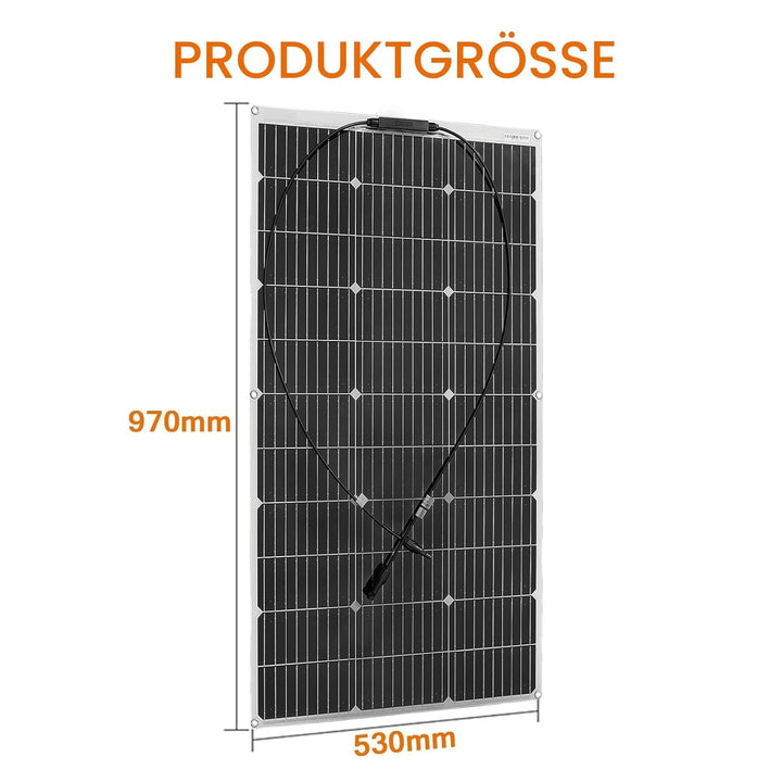 400W 12V Flexibel Solarpanel 4x100W 18V Monokristalline Photovoltaik Solarmodule für Batterien, Wohn