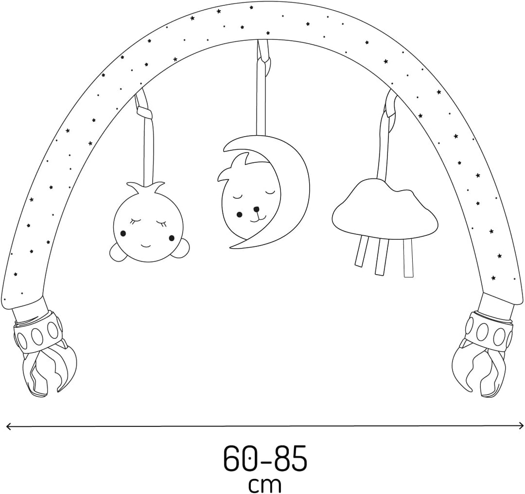 Momi Baby-Bogen Zizi Spielbügel zur Montage an Babywippe, Kinderwagen, Babyschale oder Kinderbett, m